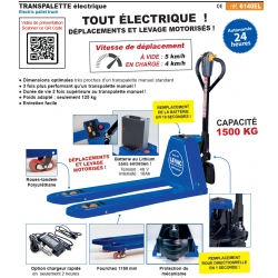 TRANSPALETTE ELECTRIQUE 1500 KG 